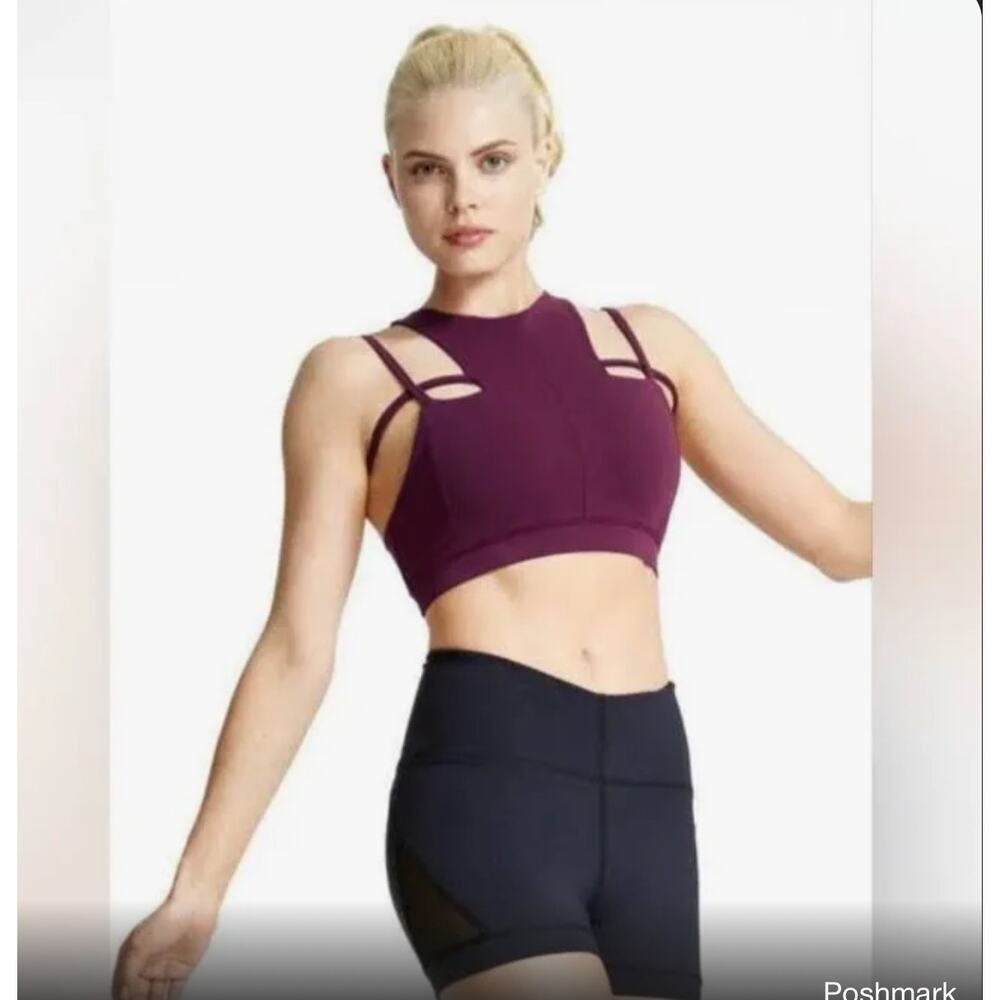 Karma Athletics Helena FIG/Purple UNIQUE Stretchy Sports Bra XS